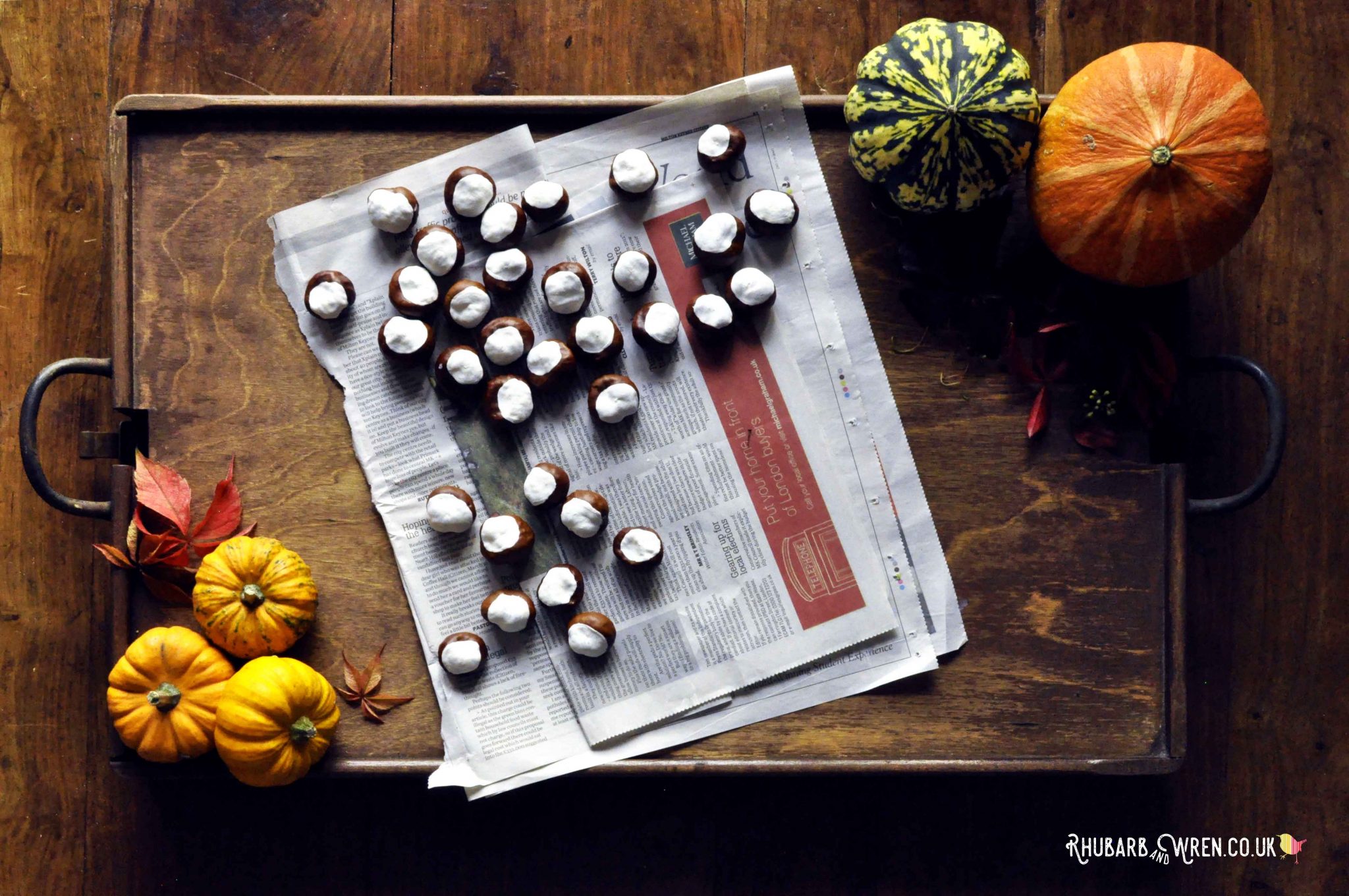 DIY conker eyeballs craft for kids - great for a bit of Halloween crafting!