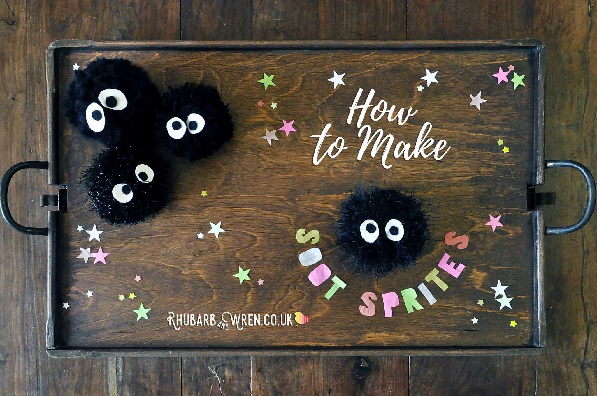 DIY Soot Sprites - the easiest pom-pom craft ever - Rhubarb and Wren