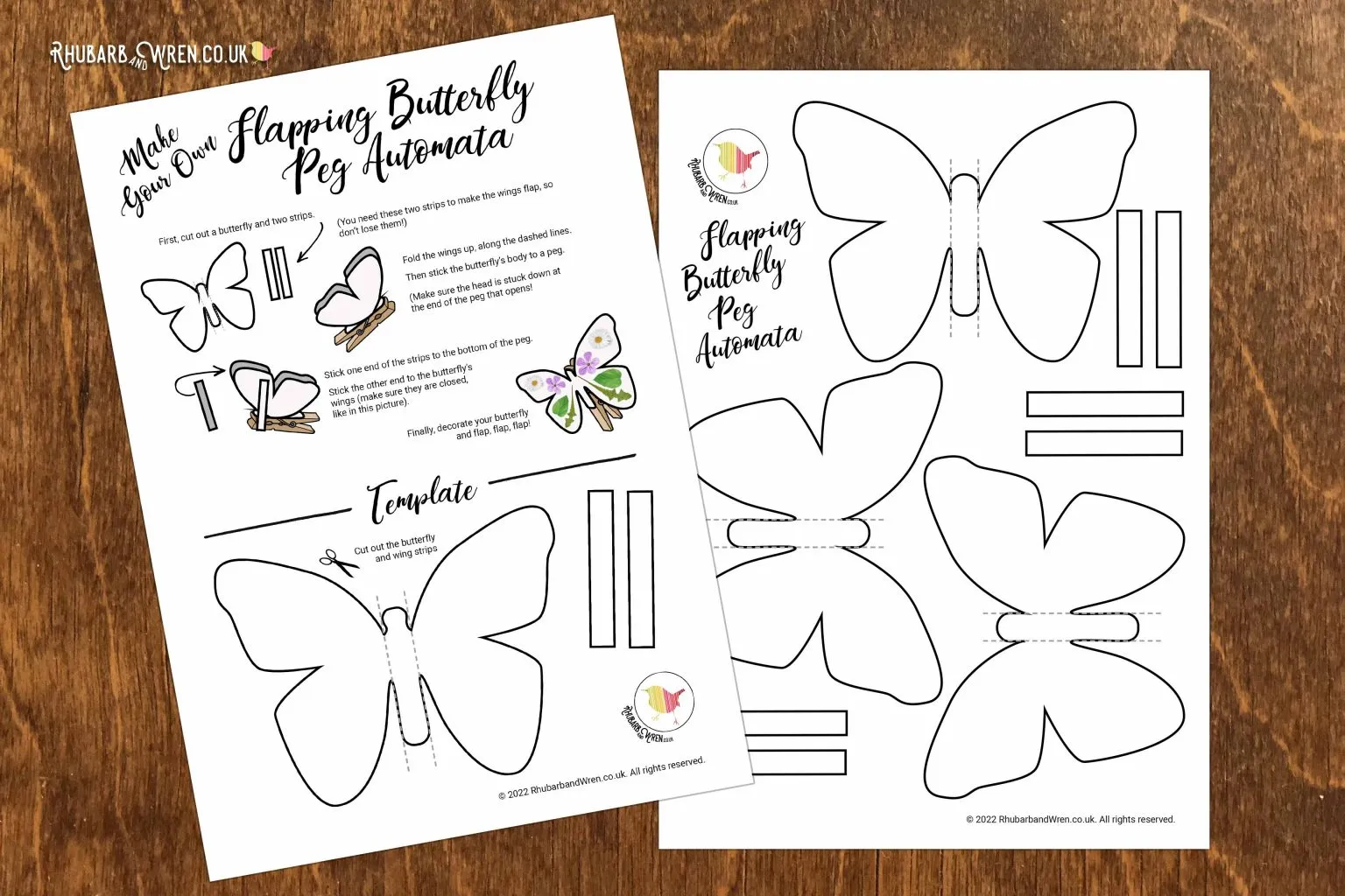 Flapping Butterfly Craft - One Little Project